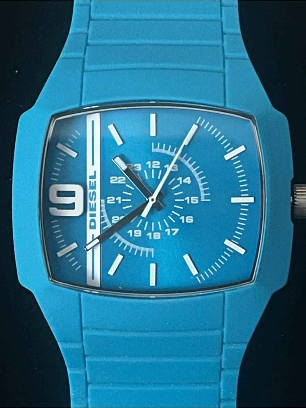 Diesel Bright Blue Silicone Strap Watch